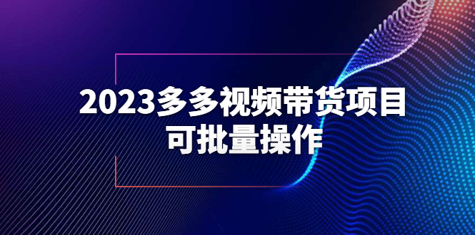 （6216期）2023多多视频带货项目，可批量操作【保姆级教学】_免费分享网络创业,副业,信息差项目的老牌资源整合平台！金铲子项目