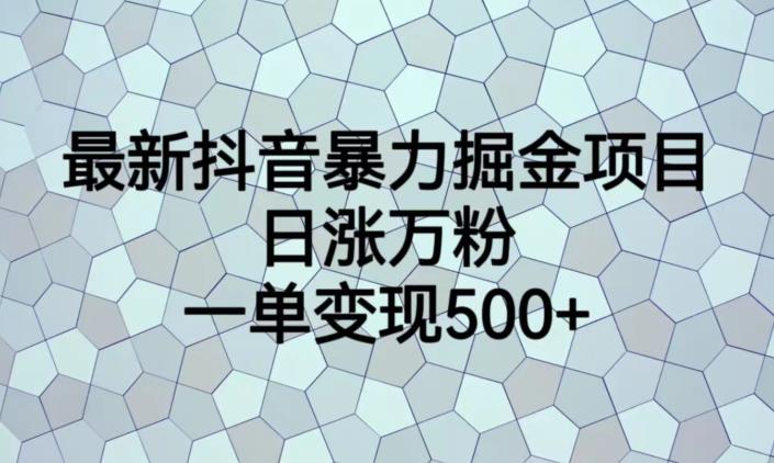 最新抖音暴力掘金项目，日涨万粉，一单【揭秘】_免费分享网络创业,副业,信息差项目的老牌资源整合平台！金铲子项目