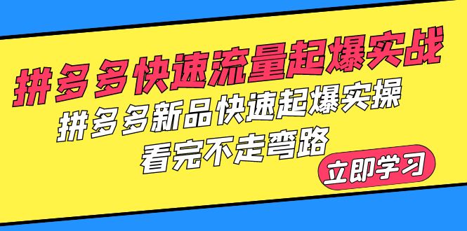 （6253期）拼多多-快速流量起爆实战，拼多多新品快速起爆实操，看完不走弯路_免费分享网络创业,副业,信息差项目的老牌资源整合平台！金铲子项目