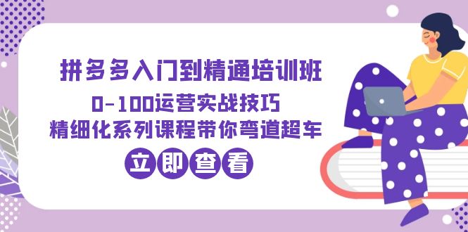 （6243期）2023拼多多入门到精通培训班：0-100运营实战技巧精细化系列课带你弯道超车_免费分享网络创业,副业,信息差项目的老牌资源整合平台！金铲子项目