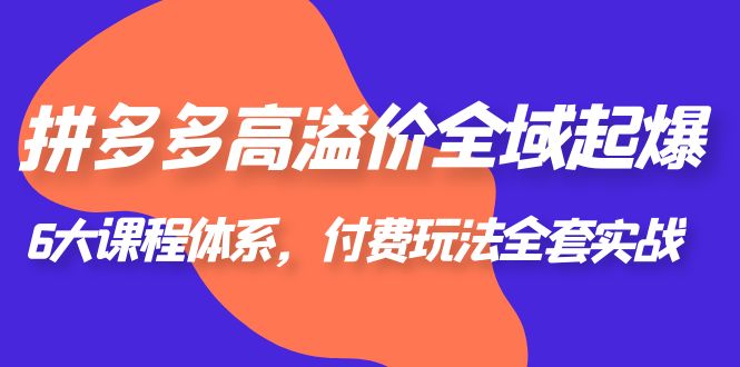 （6297期）拼多多-高溢价全域起爆，6大课程体系，付费玩法全套实战_免费分享网络创业,副业,信息差项目的老牌资源整合平台！金铲子项目