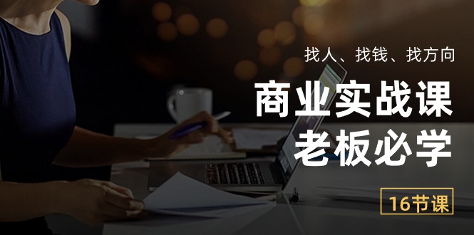 商业实战课【老板必学】：找人、找钱、找方向（16节课）_免费分享网络创业,副业,信息差项目的老牌资源整合平台！金铲子项目