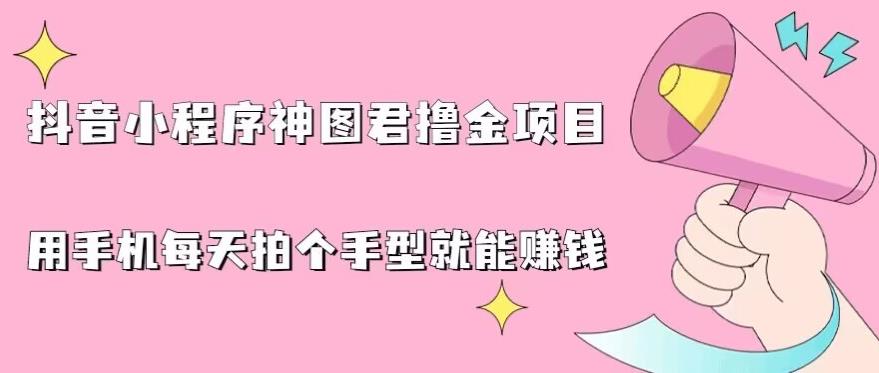 抖音小程序神图君撸金项目，用手机每天拍个手型挂载一下小程序就能赚钱【揭秘】_免费分享网络创业,副业,信息差项目的老牌资源整合平台！金铲子项目