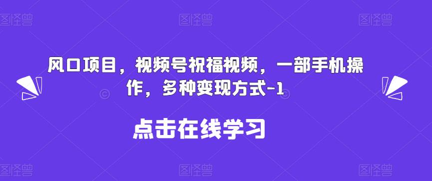 新风口项目，视频号祝福视频，一部手机操作，多种方式【揭秘】_免费分享网络创业,副业,信息差项目的老牌资源整合平台！金铲子项目