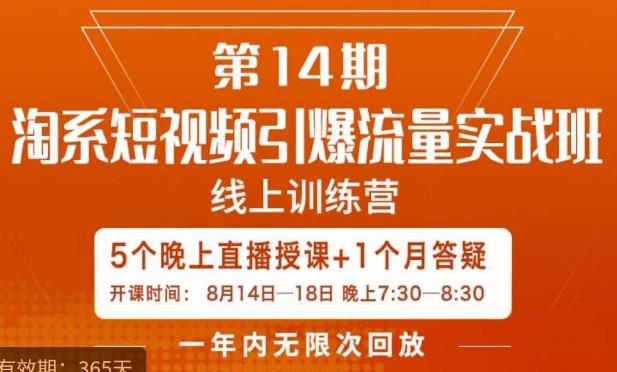 南掌柜·淘系短视频引爆流量实战班，​短视频是一个没有天花板的流量入口_免费分享网络创业,副业,信息差项目的老牌资源整合平台！金铲子项目