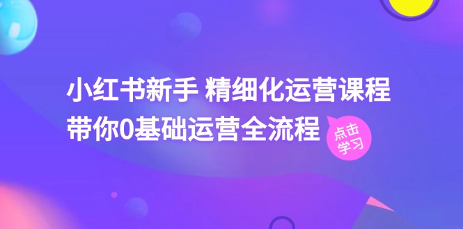 小红书新手精细化运营课程，带你0基础运营全流程（42节视频课）_免费分享网络创业,副业,信息差项目的老牌资源整合平台！金铲子项目