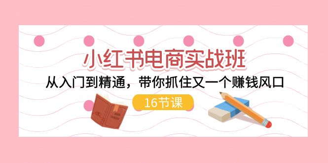 小红书电商实战班，从入门到精通，带你抓住又一个赚钱风口（17节）_免费分享网络创业,副业,信息差项目的老牌资源整合平台！金铲子项目