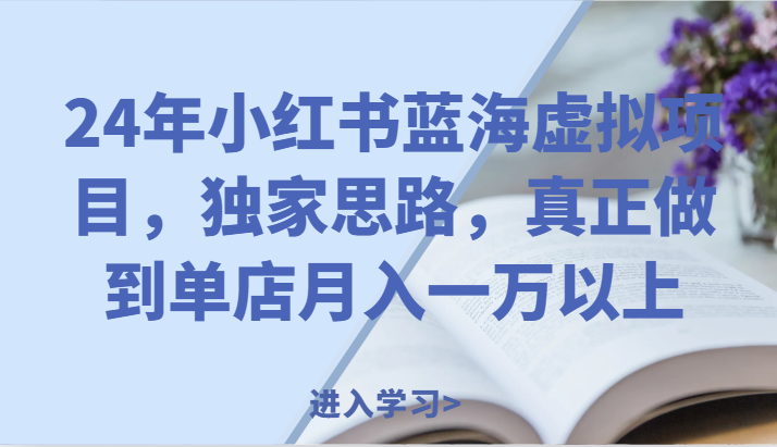 24年小红书蓝海虚拟项目，独家思路，真正做到单店一万以上。_免费分享网络创业,副业,信息差项目的老牌资源整合平台！金铲子项目