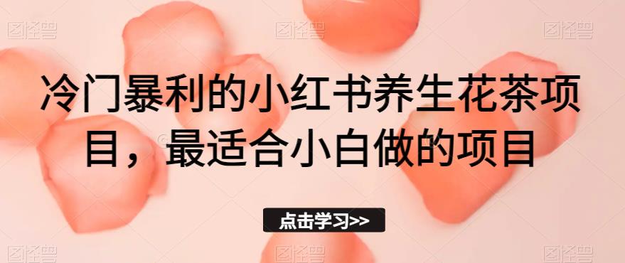 冷门暴利的小红书养生花茶项目，最适合小白做的项目【揭秘】_免费分享网络创业,副业,信息差项目的老牌资源整合平台！金铲子项目