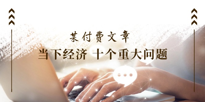 公众号付费文章《当下经济十个重大问题》覆盖了大家关心的全部经济类话题_免费分享网络创业,副业,信息差项目的老牌资源整合平台！金铲子项目