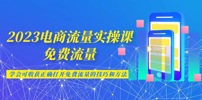 （6880期）2023电商流量实操课-免费流量，学会可收获正确打开免费流量的技巧和方法_免费分享网络创业,副业,信息差项目的老牌资源整合平台！金铲子项目