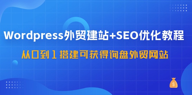 WordPress外贸建站SEO优化教程，从0到1搭建可获得询盘外贸网站（57节课）_免费分享网络创业,副业,信息差项目的老牌资源整合平台！金铲子项目