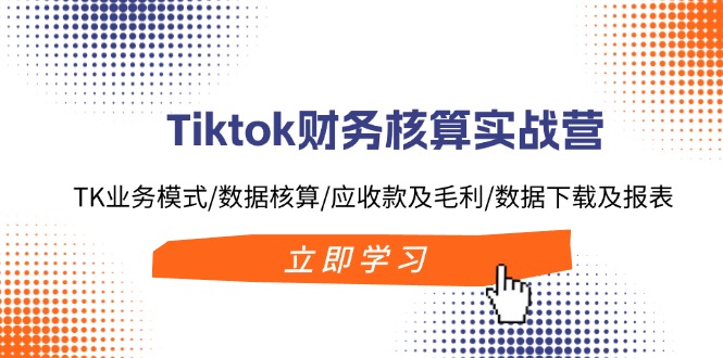 Tiktok财务核算实战营：TK业务模式/数据核算/应收款及毛利/数据下载及报表_免费分享网络创业,副业,信息差项目的老牌资源整合平台！金铲子项目