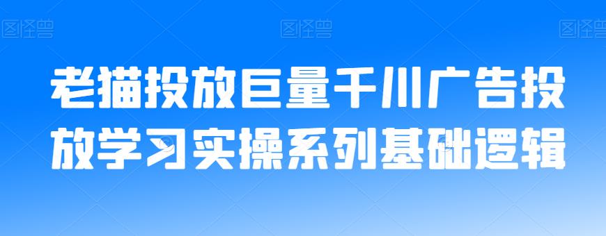 老猫投放巨量千川广告投放学习实操系列基础逻辑_免费分享网络创业,副业,信息差项目的老牌资源整合平台！金铲子项目