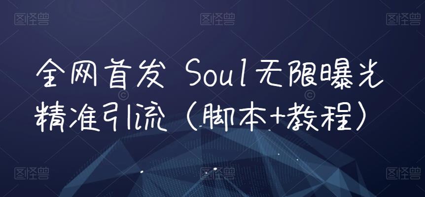 全网首发Soul无限曝光精准引流（脚本教程）_免费分享网络创业,副业,信息差项目的老牌资源整合平台！金铲子项目