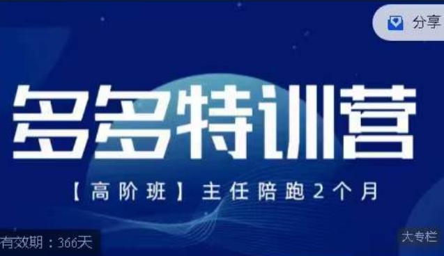 纪主任·多多特训营高阶班【9月13日更新】，拼多多最新玩法技巧落地实操_免费分享网络创业,副业,信息差项目的老牌资源整合平台！金铲子项目