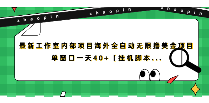 （7091期）最新工作室内部项目海外全自动无限撸美金项目，单窗口一天【挂机脚本…_免费分享网络创业,副业,信息差项目的老牌资源整合平台！金铲子项目