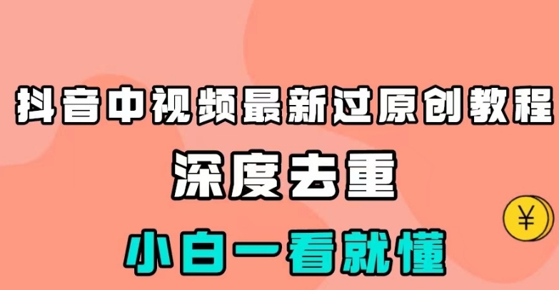 抖音中视频最新过原创教程，深度去重，小白一看就懂【揭秘】_免费分享网络创业,副业,信息差项目的老牌资源整合平台！金铲子项目