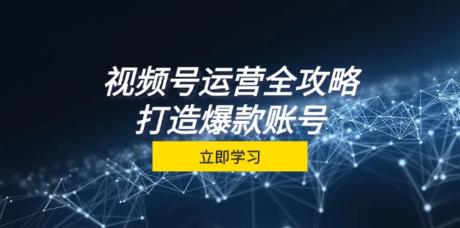视频号运营全攻略，从定位到成交一站式学习，视频号核心秘诀，打造爆款账号_免费分享网络创业,副业,信息差项目的老牌资源整合平台！金铲子项目