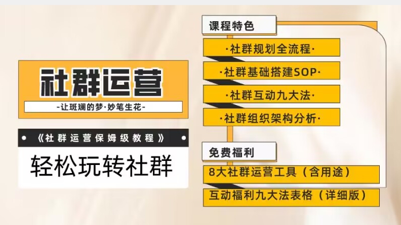 【社群运营】保姆式教程：九大互动法，八款社群运营工具助你玩转社群【揭秘】_免费分享网络创业,副业,信息差项目的老牌资源整合平台！金铲子项目