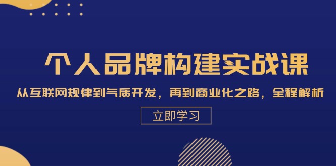 个人品牌构建实战课：从互联网规律到气质开发，再到商业化之路，全程解析_免费分享网络创业,副业,信息差项目的老牌资源整合平台！金铲子项目