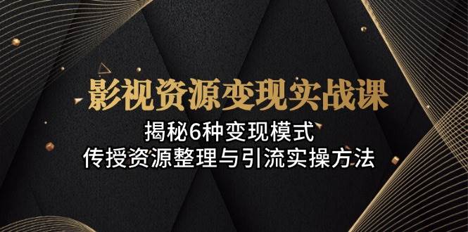 影视资源实战课：揭秘6种模式，传授资源整理与引流实操方法_免费分享网络创业,副业,信息差项目的老牌资源整合平台！金铲子项目