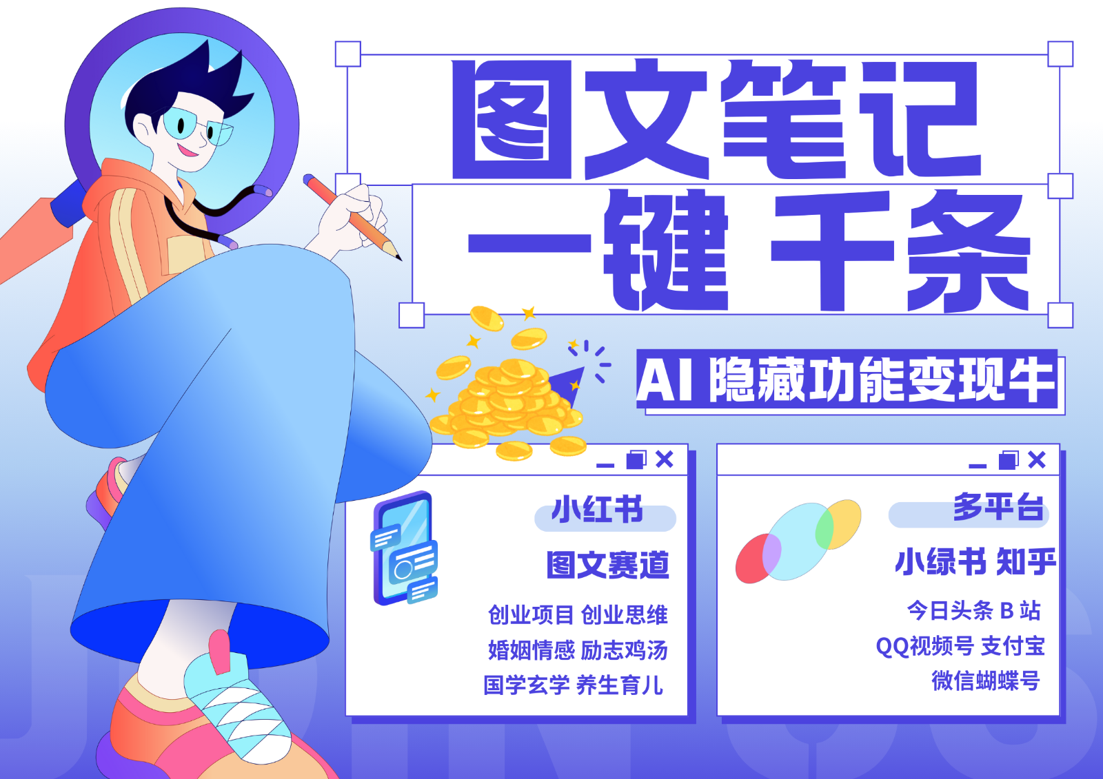 1键生成数千条图文创业国学秒生笔记小红书小绿书图文引流30000_免费分享网络创业,副业,信息差项目的老牌资源整合平台！金铲子项目