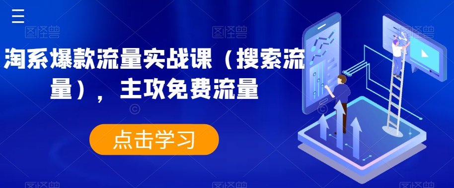 淘系爆款流量实战课（搜索流量），主攻免费流量_免费分享网络创业,副业,信息差项目的老牌资源整合平台！金铲子项目