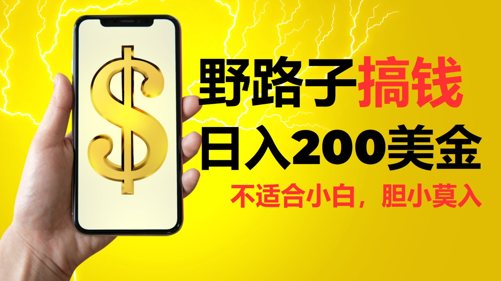 挂机野路子搞钱，美金，路子很野，小白莫入_免费分享网络创业,副业,信息差项目的老牌资源整合平台！金铲子项目