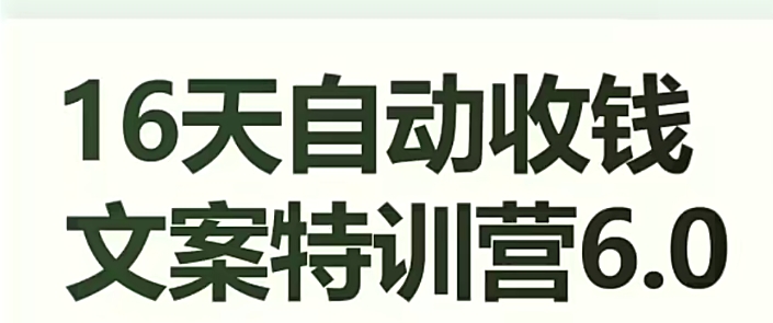 16天自动收钱文案特训营6.0，学会儿每天自动咔咔收钱_免费分享网络创业,副业,信息差项目的老牌资源整合平台！金铲子项目