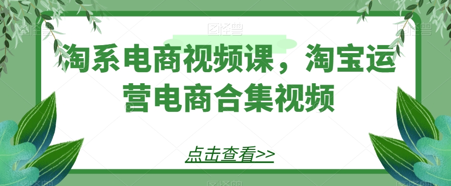 淘系电商视频课，淘宝运营电商合集视频_免费分享网络创业,副业,信息差项目的老牌资源整合平台！金铲子项目