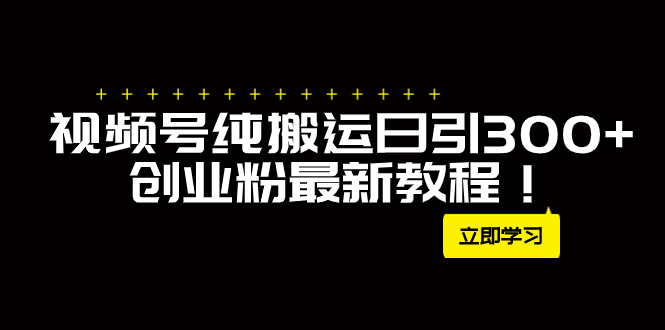 （7833期）外面卖2580视频号纯搬运日引创业粉最新教程_免费分享网络创业,副业,信息差项目的老牌资源整合平台！金铲子项目