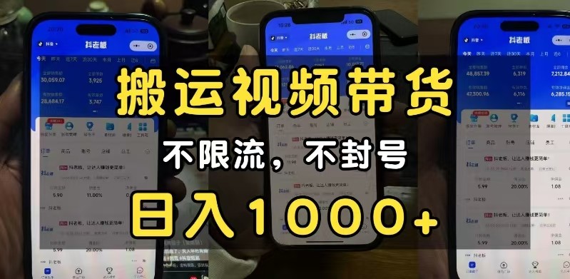 小白必看搬运视频带货玩法，不限流，不封号，纯自然流，_免费分享网络创业,副业,信息差项目的老牌资源整合平台！金铲子项目