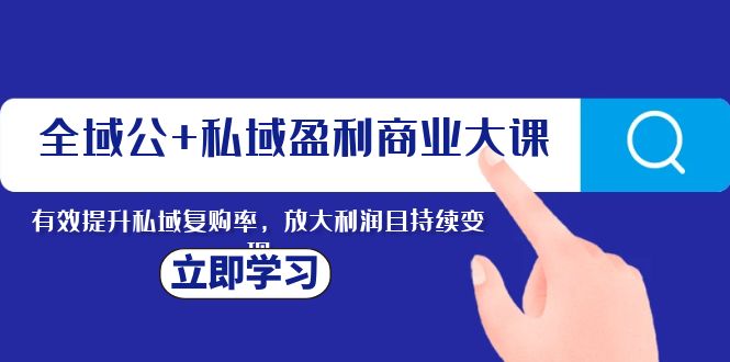 （8045期）全域公私域盈利商业大课，有效提升私域复购率，放大利润且持续_免费分享网络创业,副业,信息差项目的老牌资源整合平台！金铲子项目