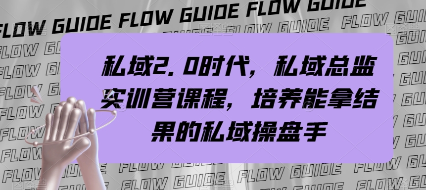 私域2.0时代，私域总监实训营课程，培养能拿结果的私域操盘手_免费分享网络创业,副业,信息差项目的老牌资源整合平台！金铲子项目