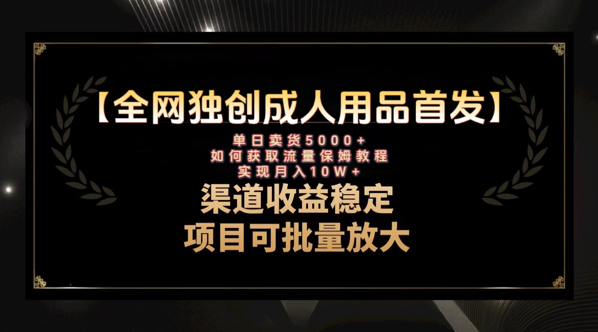 （8128期）最新全网独创首发，成人用品赛道引流获客，保姆级教程_免费分享网络创业,副业,信息差项目的老牌资源整合平台！金铲子项目