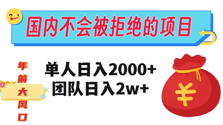 在国内不怕被拒绝的项目，单人0，团队00【揭秘】_免费分享网络创业,副业,信息差项目的老牌资源整合平台！金铲子项目