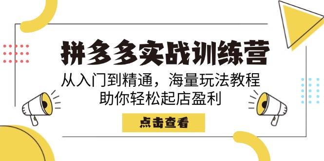 拼多多实战训练营，从入门到精通，海量玩法教程，助你起店盈利_免费分享网络创业,副业,信息差项目的老牌资源整合平台！金铲子项目