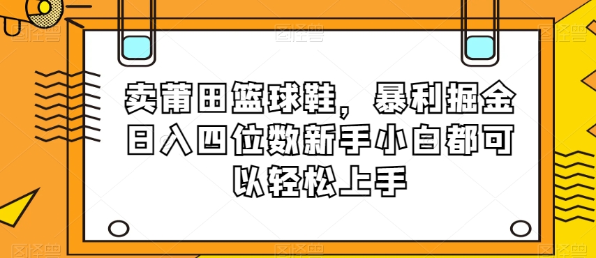 卖莆田篮球鞋，暴利掘金四位数新手小白都可以上手【揭秘】_免费分享网络创业,副业,信息差项目的老牌资源整合平台！金铲子项目