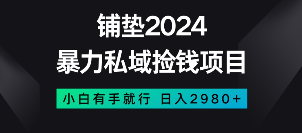 暴力私域捡钱项目，小白无脑操作，2980【揭秘】_免费分享网络创业,副业,信息差项目的老牌资源整合平台！金铲子项目