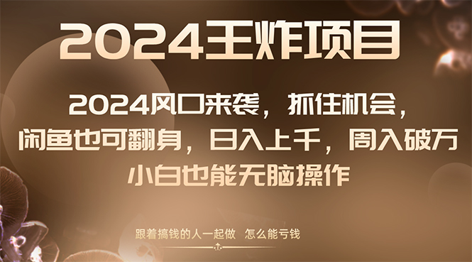 （8401期）2024风口项目来袭，抓住机会，闲鱼也可翻身，上千，周入破万，小白…_免费分享网络创业,副业,信息差项目的老牌资源整合平台！金铲子项目