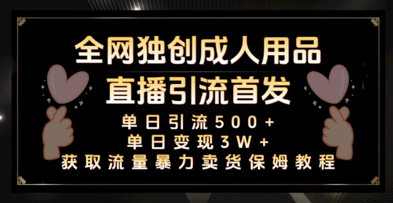全网独创真人主播无人直播单日引流，橙人用品暴力卖货单日保姆似教学2.0【揭秘】_免费分享网络创业,副业,信息差项目的老牌资源整合平台！金铲子项目