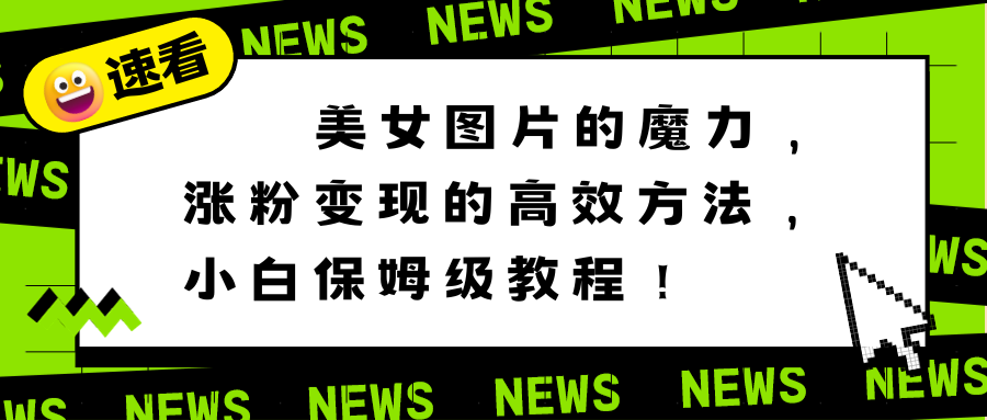 （8666期）美女图片的魔力，涨粉的高效方法，小白保姆级教程_免费分享网络创业,副业,信息差项目的老牌资源整合平台！金铲子项目