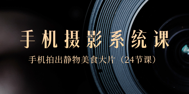 （8671期）0基础-手机摄影系统课，手机拍出静物美食大片（24节课）_免费分享网络创业,副业,信息差项目的老牌资源整合平台！金铲子项目