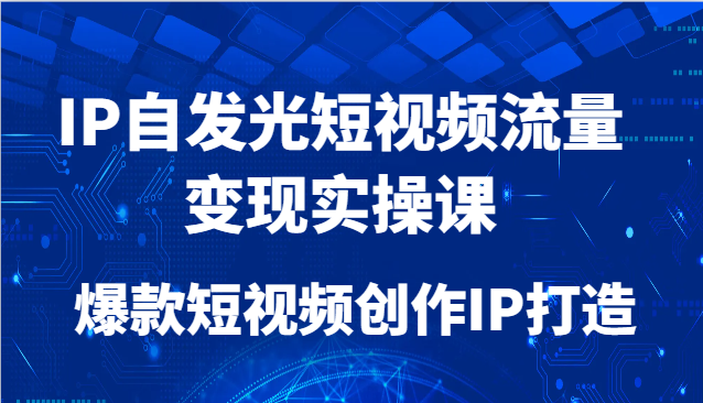 IP自发光短视频流量实操课，爆款短视频创作IP打造_免费分享网络创业,副业,信息差项目的老牌资源整合平台！金铲子项目