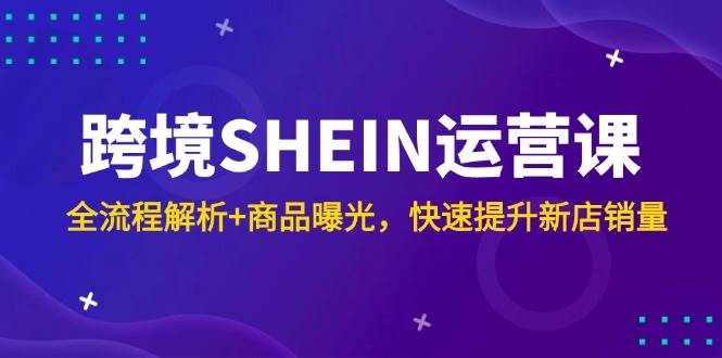 跨境SHEIN运营课，全流程解析商品曝光，快速提升新店销量_免费分享网络创业,副业,信息差项目的老牌资源整合平台！金铲子项目