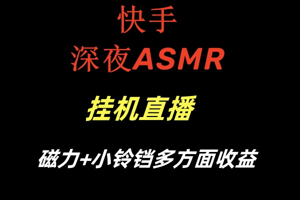 （8757期）快手深夜ASMR挂机直播磁力小铃铛多方面_免费分享网络创业,副业,信息差项目的老牌资源整合平台！金铲子项目