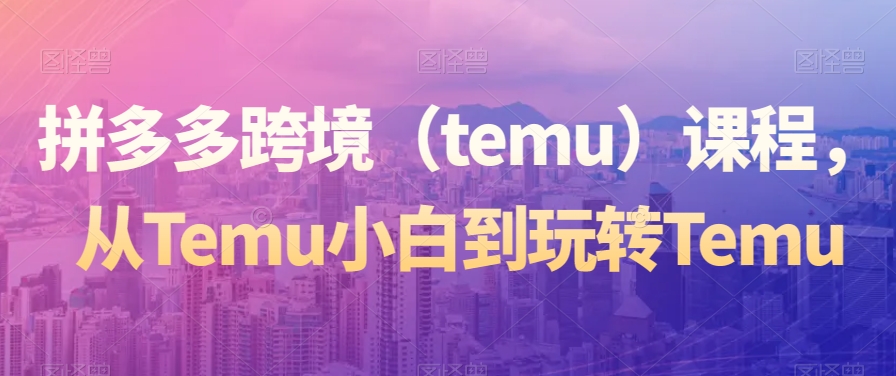 拼多多跨境（temu）课程，从Temu小白到玩转Temu_免费分享网络创业,副业,信息差项目的老牌资源整合平台！金铲子项目