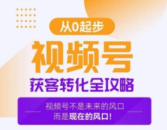 视频号获客转化全攻略，手把手教你打造爆款视频号_免费分享网络创业,副业,信息差项目的老牌资源整合平台！金铲子项目