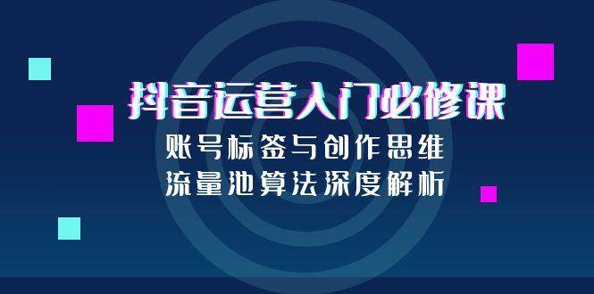 抖音运营入门必修课，账号标签与创作思维，流量池算法深度解析_免费分享网络创业,副业,信息差项目的老牌资源整合平台！金铲子项目